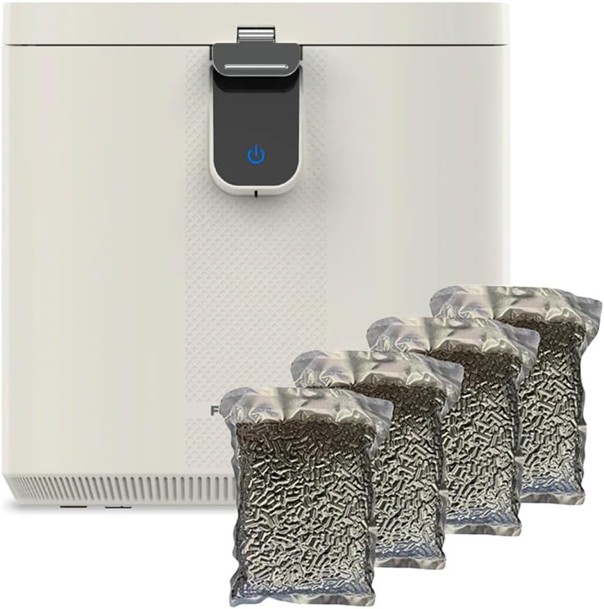 FoodCycler Eco 5 Food Waste Recycler with 4-Pack Carbon Filters – Kitchen Countertop Composter Alternative with Odor Control – Compact, Efficient, Easy to Maintain