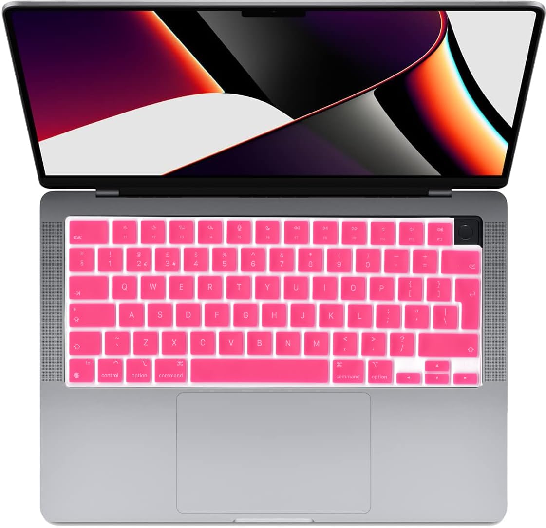 Se7enline Compatible with Macbook Keyboard Cover Skin for Mac Neo & Air 13/15 & Pro 14/16 inch (M5 M4 M3 M2 M1 A18 Pro) 2026/2025/2024/2023/2022/2021 Silicone Waterproof Dustproof EU Layout,Black — view 43