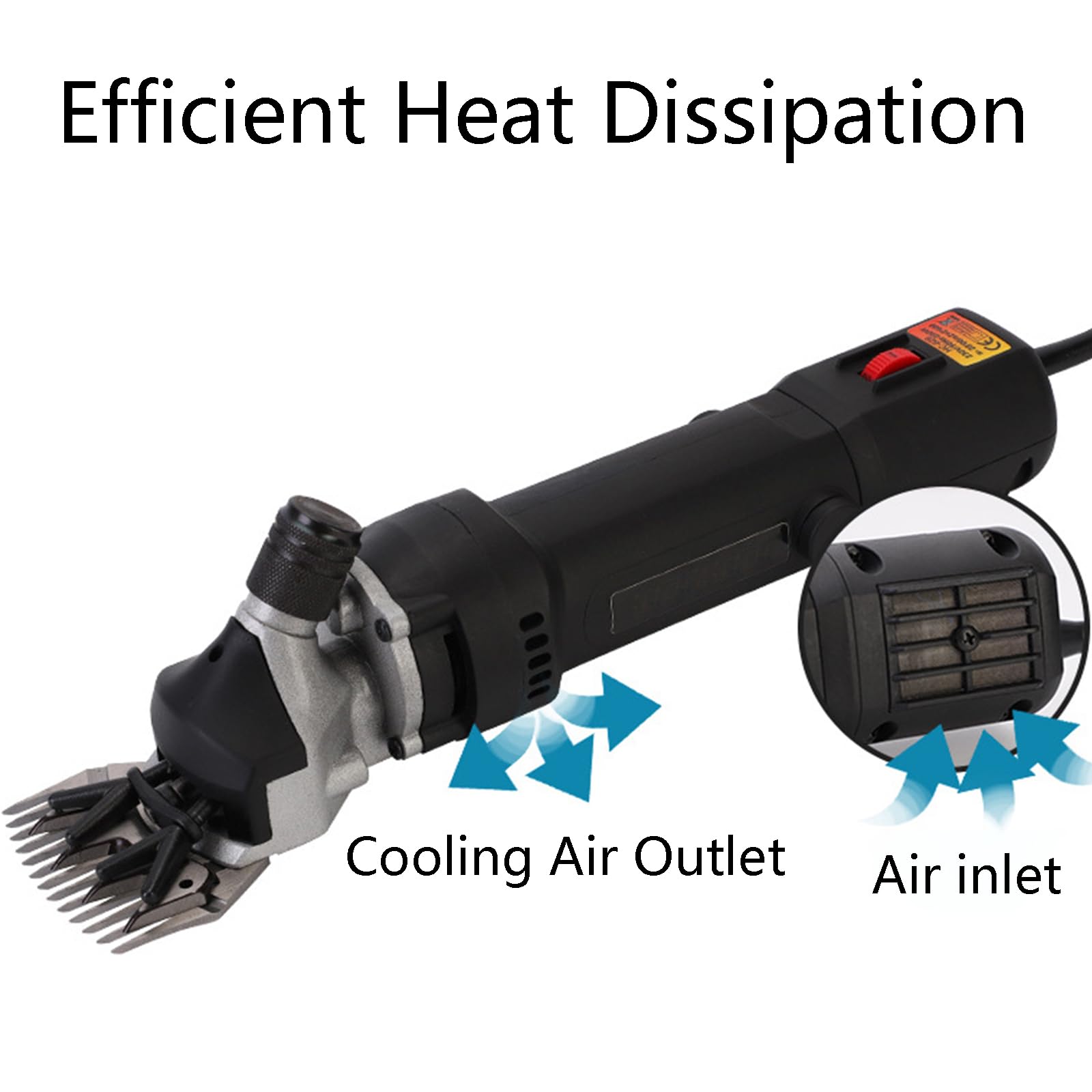 Tosatrici elettriche per Pecore 6 velocità, tosatrice Professionale da 690 W, Kit per la toelettatura del Bestiame da Fattoria per Cappotto Spesso Animale Nero