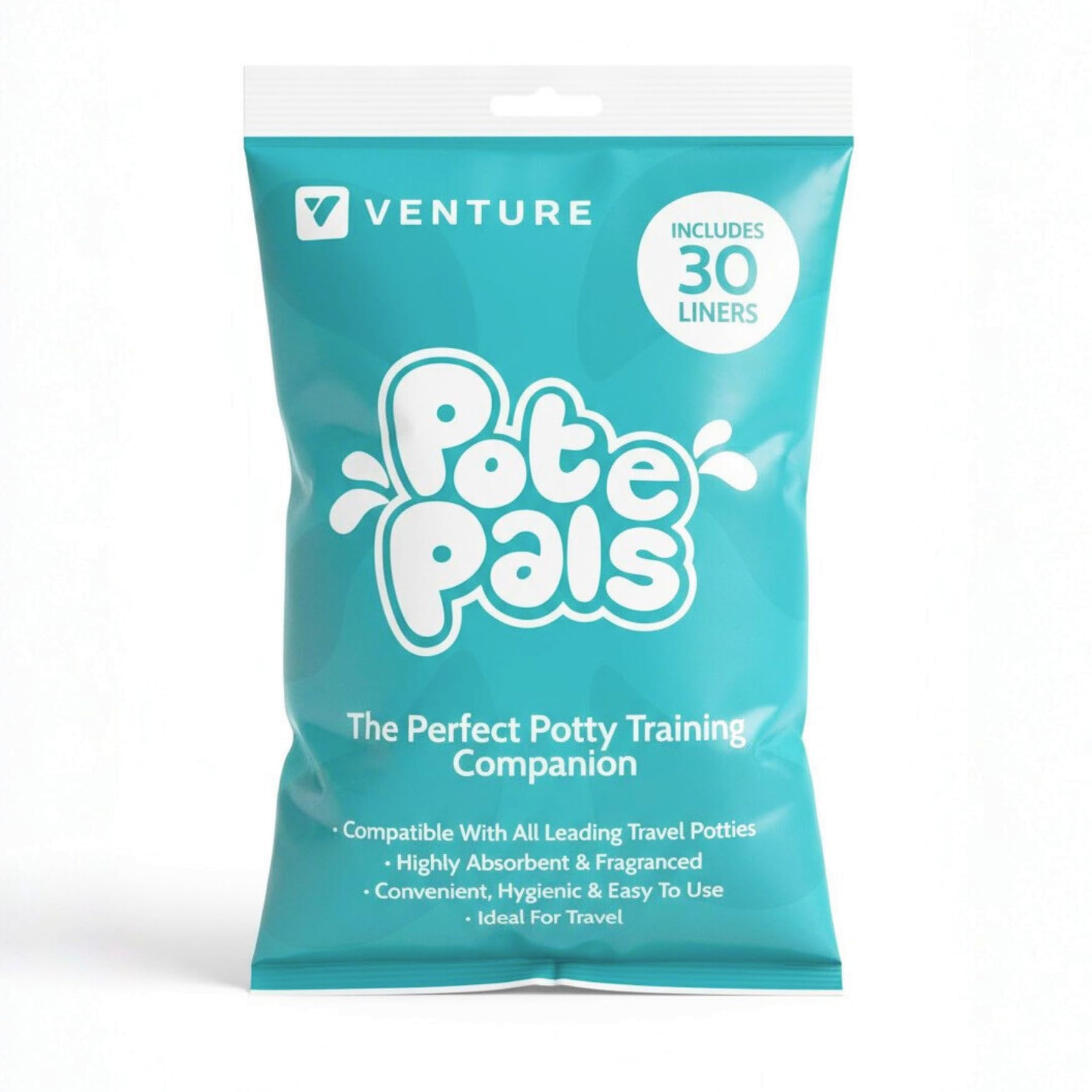 Venture Pote Pals 30 Pack Travel Potty Liners. Disposable Potty Liners for Portable Potty. Suitable Fit for Most Travel Potty's for Toddlers