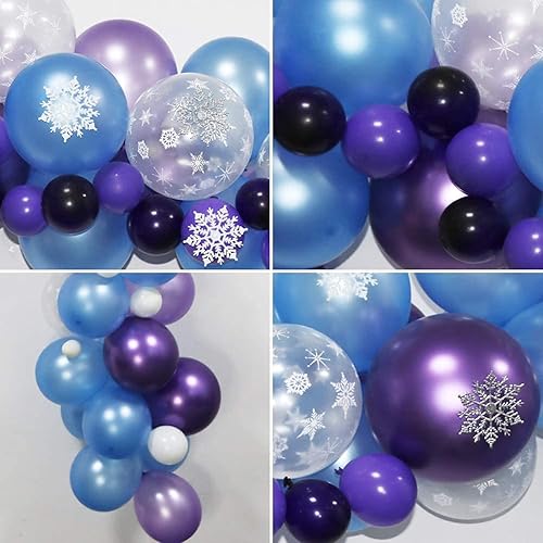 Miniatura 6 de Elsa Anna - Kit de guirnalda de globos de princesa para fiesta de cumpleaños, diseño de reina de hielo, nieve, globos de látex, cadena de globos de