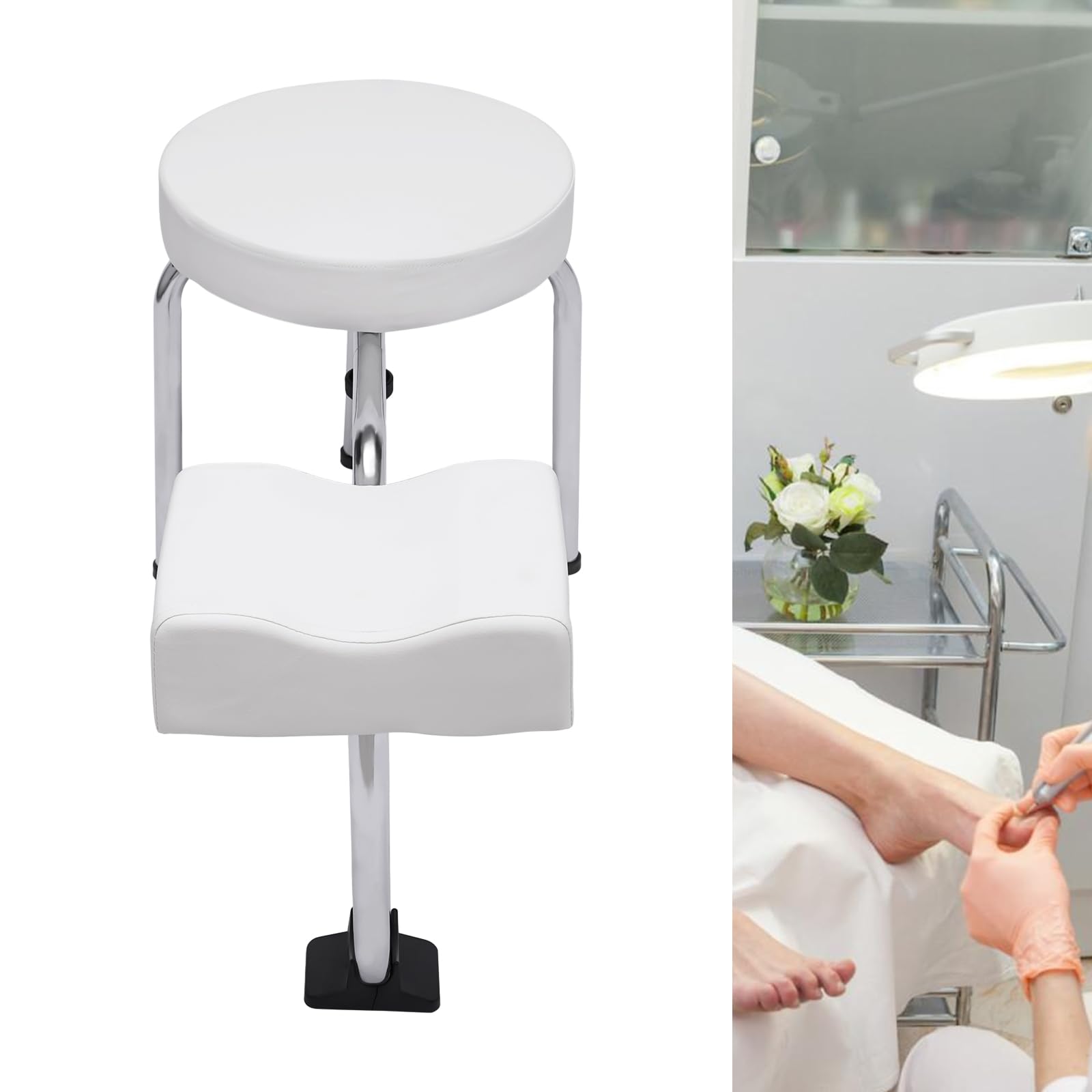 Poggiapiedi per pedicure, 2 in 1, poggiapiedi per tatuaggi, poggiapiedi regolabili, poggiapiedi in PVC, pedicure, supporto per salone di unghie, spa, salone di bellezza, attrezzature da