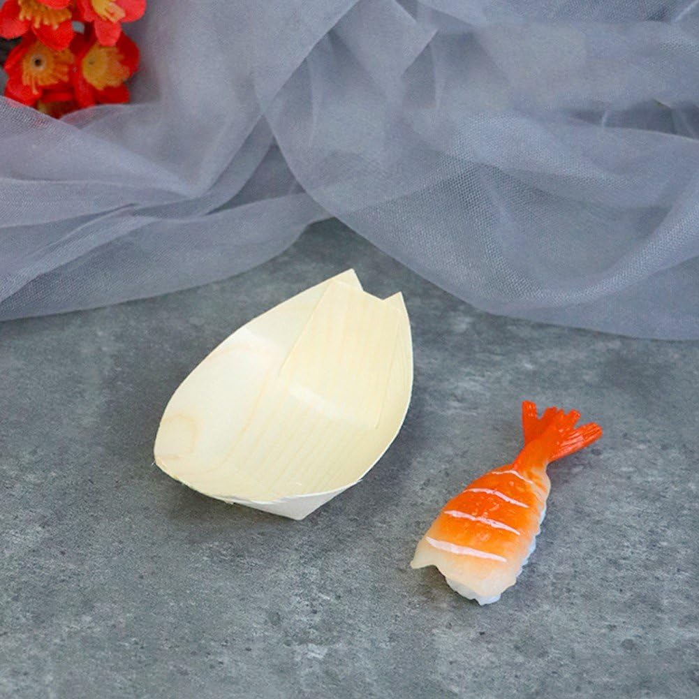 Drewniana łódź, 50 szt. taca do serwowania łodzi do sushi, drewniana łódź do sushi, miski do serwowania jedzenia do gastronomii, użytku domowego