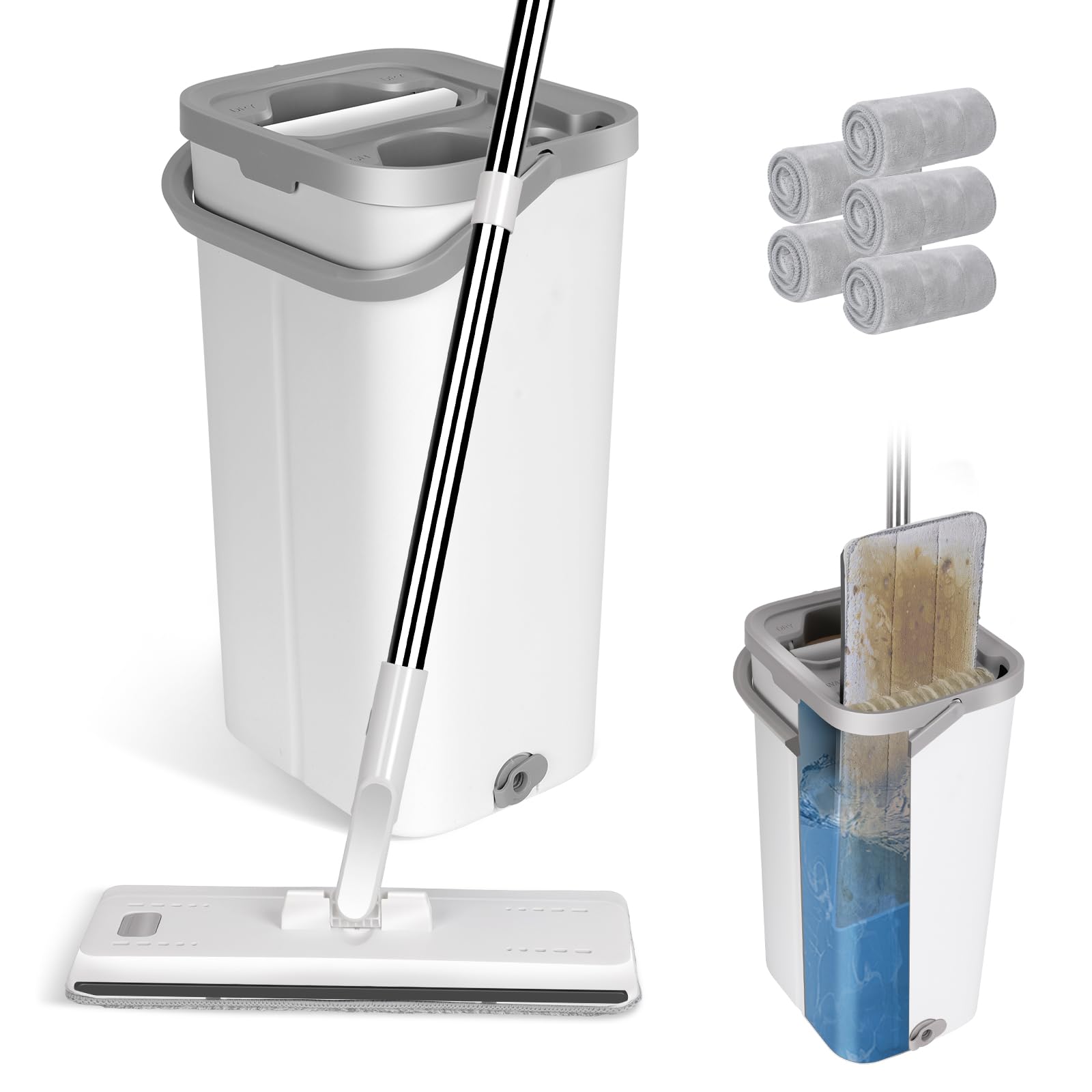 1 Mini Serpillère De Bureau Avec 2 Têtes De Balai De Rechange, 1