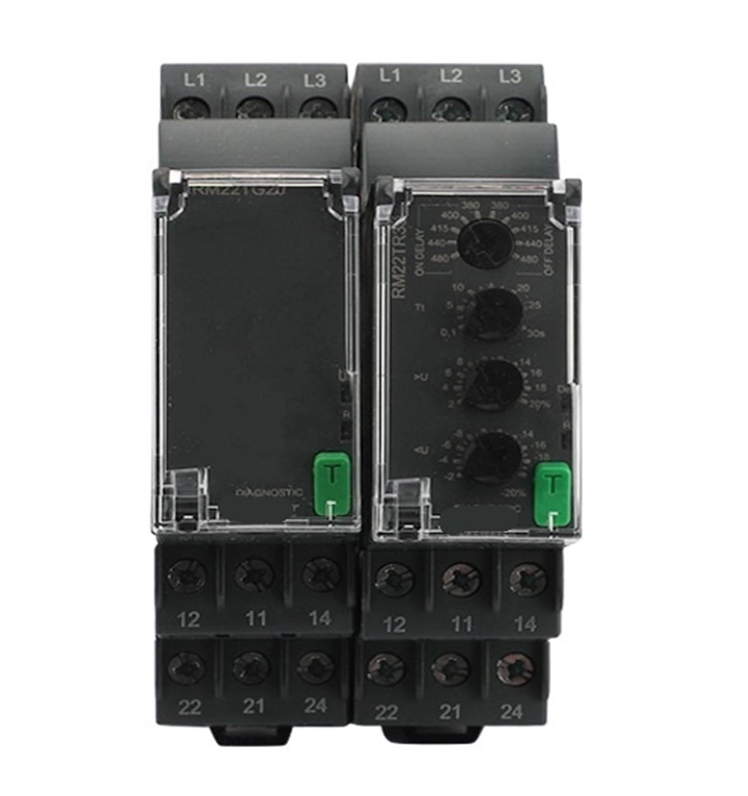 PIHWGUVD 1pcs 3-Phase Supply Control Relay 8A 2CO 183-528VAC RM22TG20 RM22TR3 380-480VAC