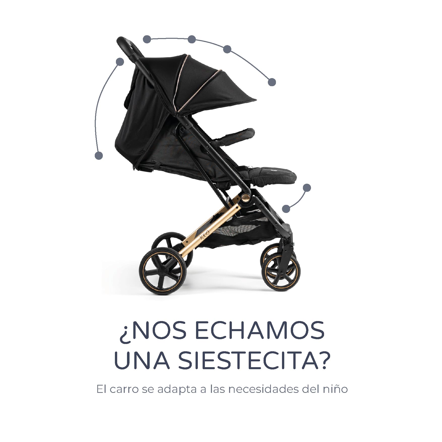 MS BabyWorld – Keo – Silla de paseo ligera hasta 22 kg | Capota extensible | Plegado tipo libro | Ultraligera y compacta | Ruedas grandes
