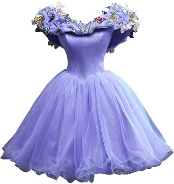 LEJY Womens Off Shoulder Princess Butterfly Cinderella Quinceanera Dresses Short Costume Prom Gown