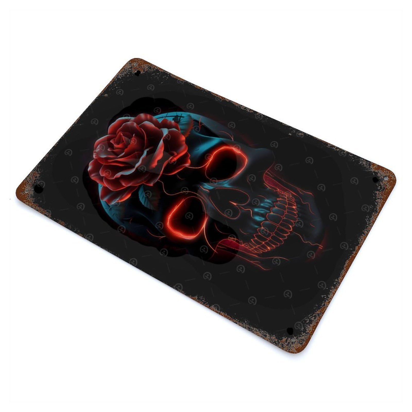 Celebrate Life Sugar Skull Retro Metal Sign 11.8"x7.9", Vintage Wall Decor for Garage, Pub Or Kitchen
