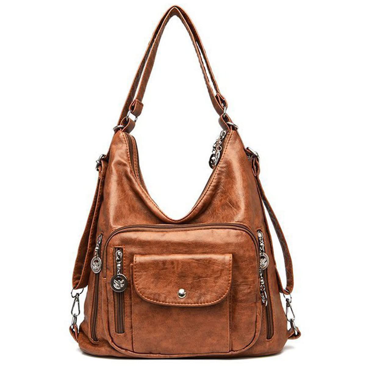 YOUNXSL Convertible Backpack Purse for Women PU Leahter Handbag Fashion Hobo Multiple Pockets Tote Satchel Shoulder Bag