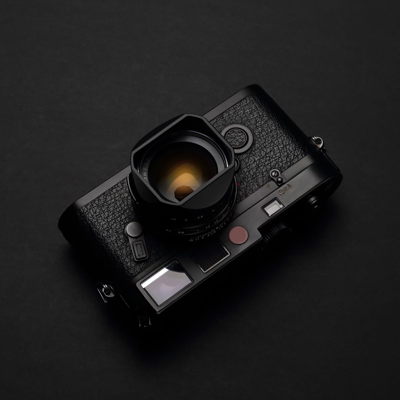 Paraluce quadrato in metallo (con copertura), compatibile con Voigtlander 40mm F1.4 S.C. per VM (lega di alluminio-nero)