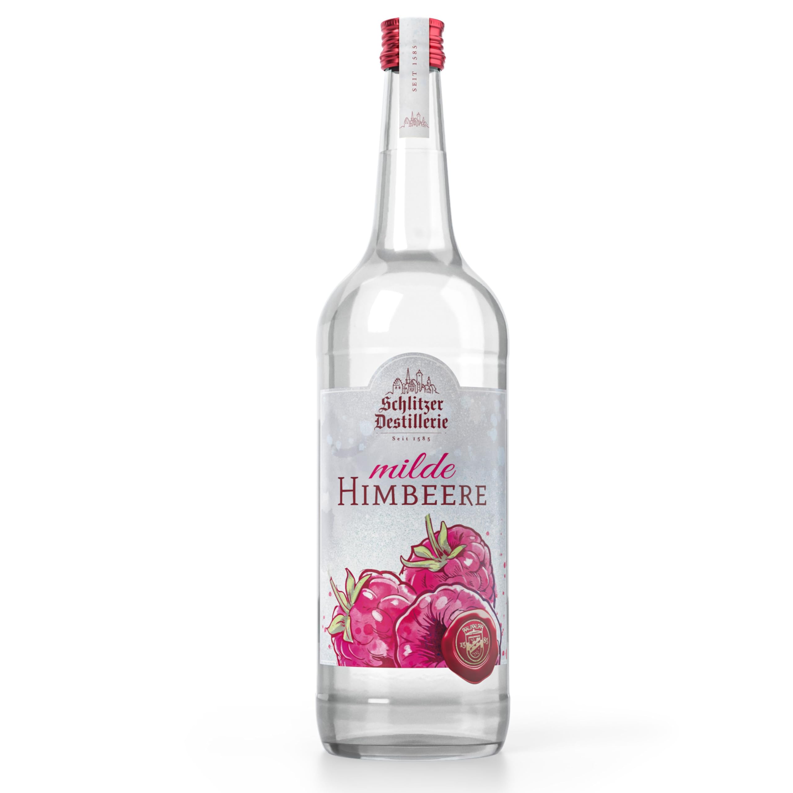 Schlitzer Milde Himbeere 1L, 35% Vol., fruchtige Himbeer Spirituose mit feiner Vanillenote, mild und harmonisch, ideal pur, für Cocktails und Desserts