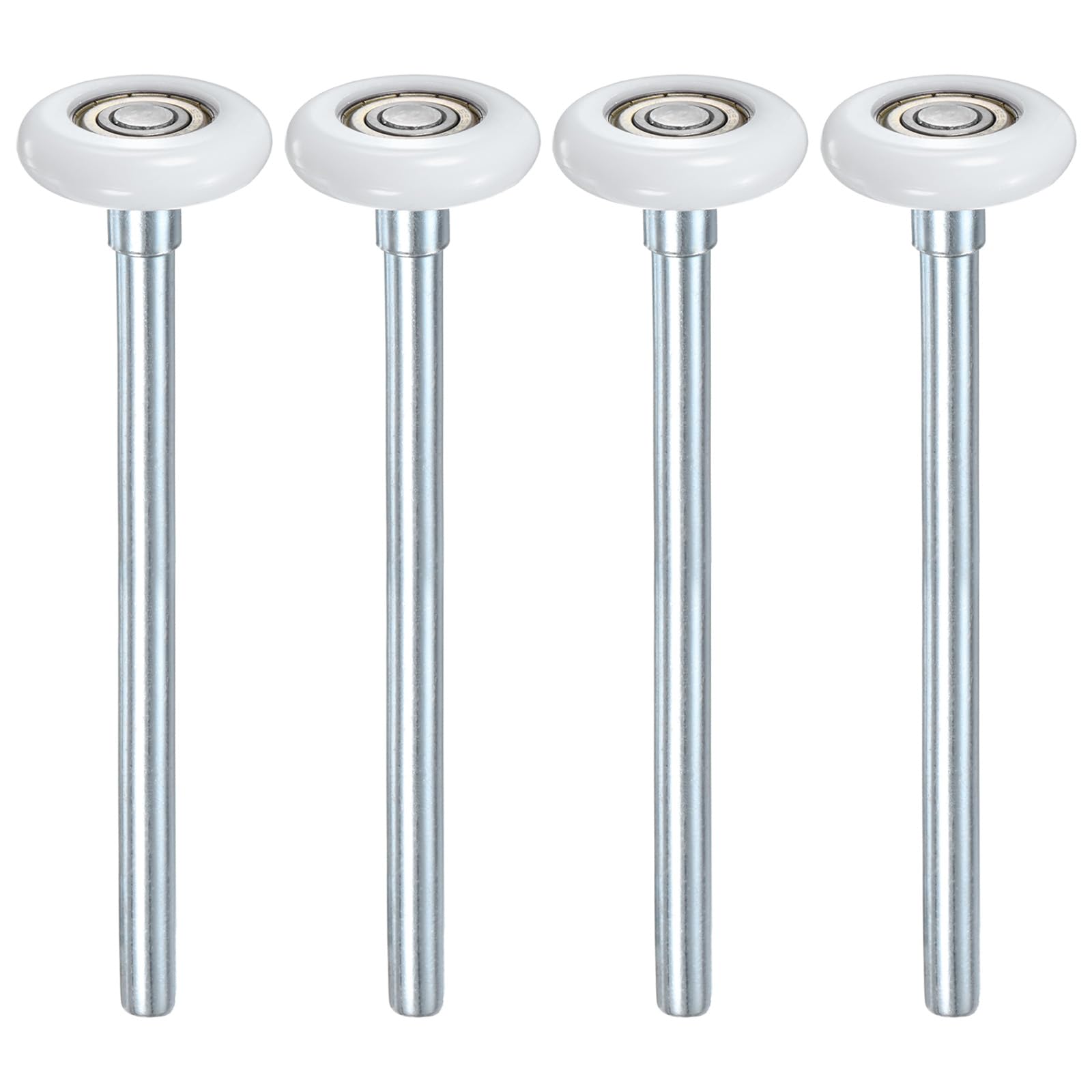 M METERXITY 4 Pcs Rullini Nylon Per Porte Garage 1.8"/ 46mm Rullini Silenziosi Per Porte Garage Con Stelo 190 Mm Cuscinetto Di Precisione Sigillato 6200zz 8 Sfere [Bianco]