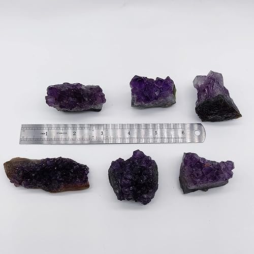 Miniatura 10 de Racimos de amatista cruda, geoda de amatista natural a granel, 1.1 libras, piedras preciosas y cristales, espécimen de piedra para brujería