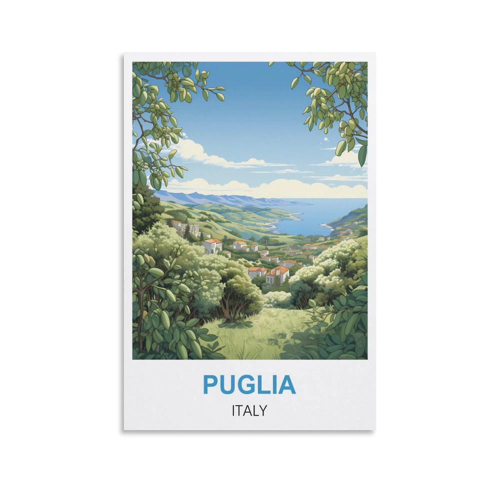 EZMLFA 5D Diamond Art Kits for Beginner,Puglia Italy Kits for Adults and Kids, Full Drill Round Rhinestone Paint with Diamonds,DIY 5D Diamond Art 40x40cm