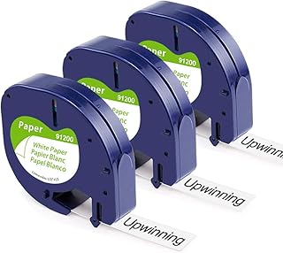 3 x Upwinning Replacement for Dymo LetraTag Paper White 12mm x 4m, Refill for Dymo LetraTag Tape 91200 A91220 S0721520 Compatible for Dymo LetraTag LT-100H LT-110H LT-100T LT-110T XR 200B