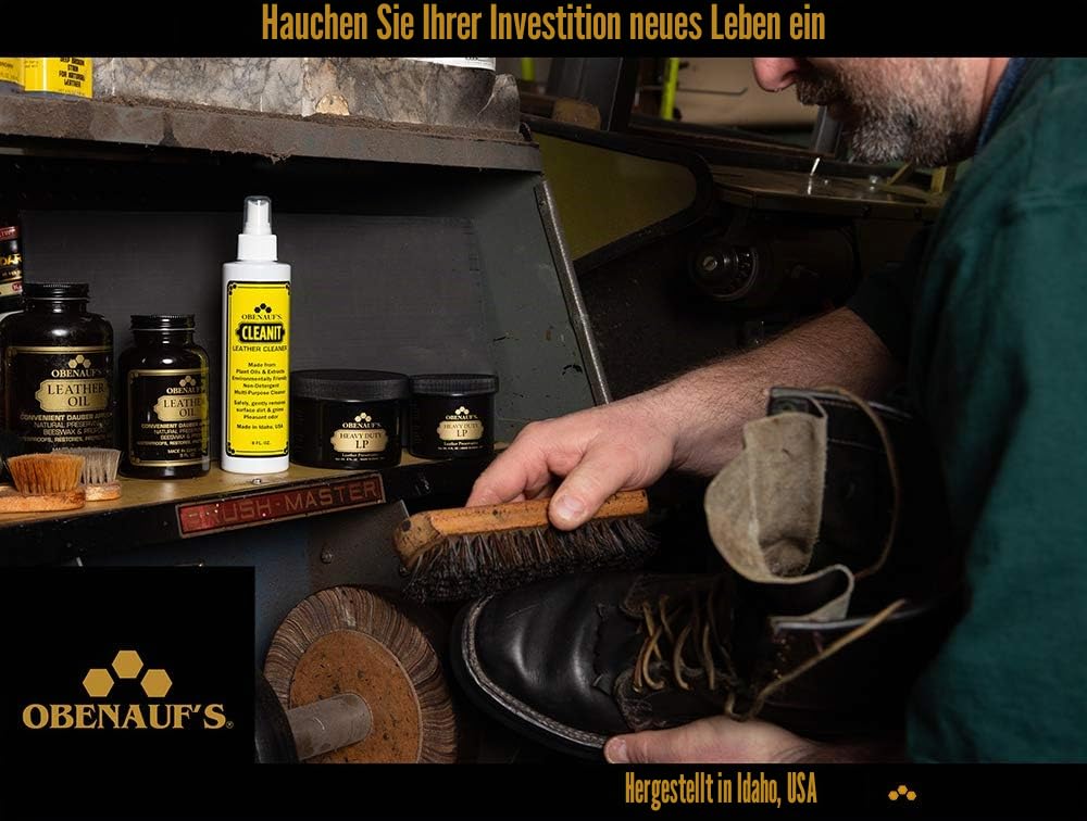 Obenauf's LP 4 bewahrt und schützt das Leder in den Vereinigten Staaten produziert.