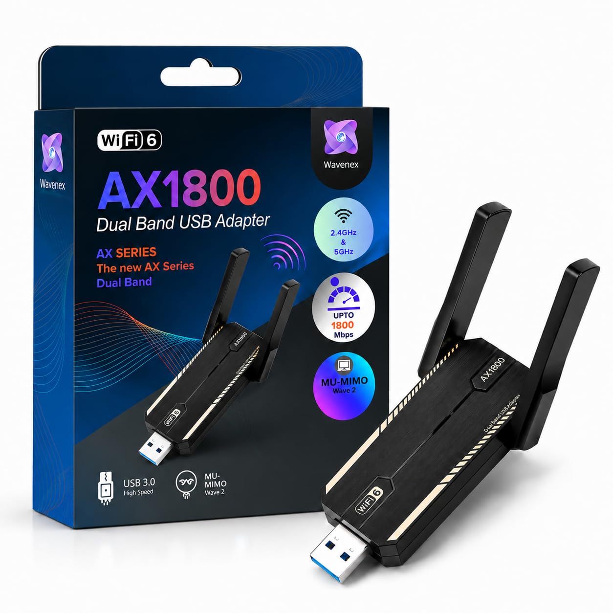 AX1800 WiFi 6 USB Adapter for PC & Laptop, Dual Band 2.4GHz/5GHz Wireless USB 3.0 Network Dongle, High Gain Antenna, Plug & Play WiFi Receiver for Windows 11/10, Gaming, Streaming & Office Use-image-43