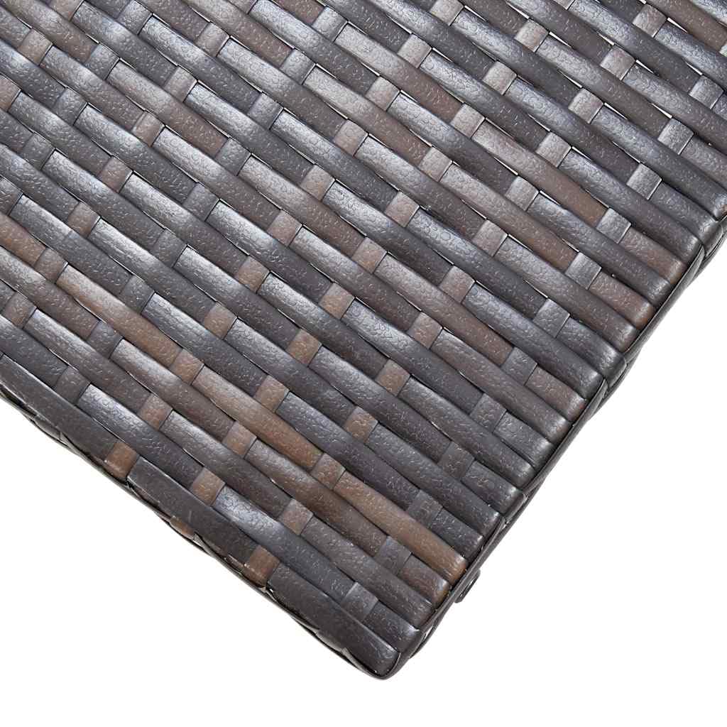 Taboret składany Poly Rattan brązowy