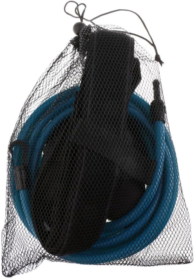 Swim Resistance Belt with Drag Parachute - Swim Training Device for Quick Full Body Improvement - Adjustable Neoprene Belt - Suitable for Adults & Children - Black + Blue, as described
