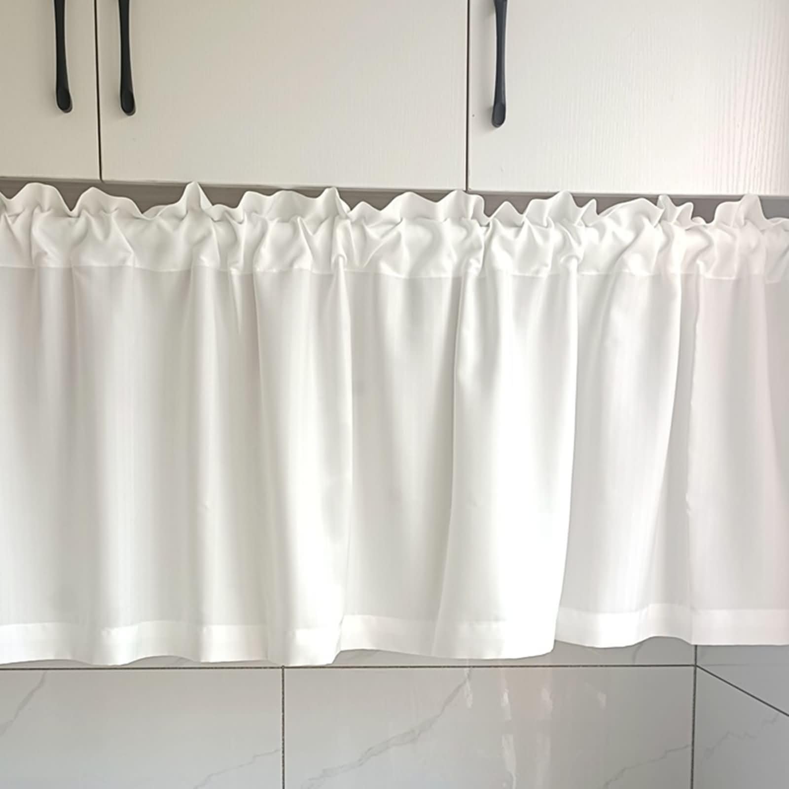 Zasłony łazienkowe, 1 sztuka, krótkie, szerokość 220 cm, torba na