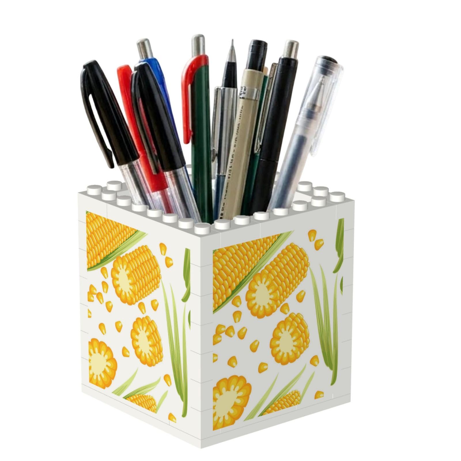 Poadnly Fresh Ripe Corn Cobs Pattern, Pen Pot Pencil Holder for Office Home School, Compact Desk Organiser for Office Stationery