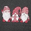 Christmas Gnome T Shirt Women Funny Graphic T-Shirt Gnomes Tee Short Sleeve Tops Holiday Clothes Red Grey