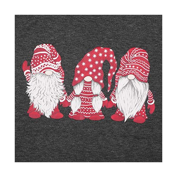 Christmas Gnome T Shirt Women Funny Graphic T-Shirt Gnomes Tee Short Sleeve Tops Holiday Clothes Red Grey