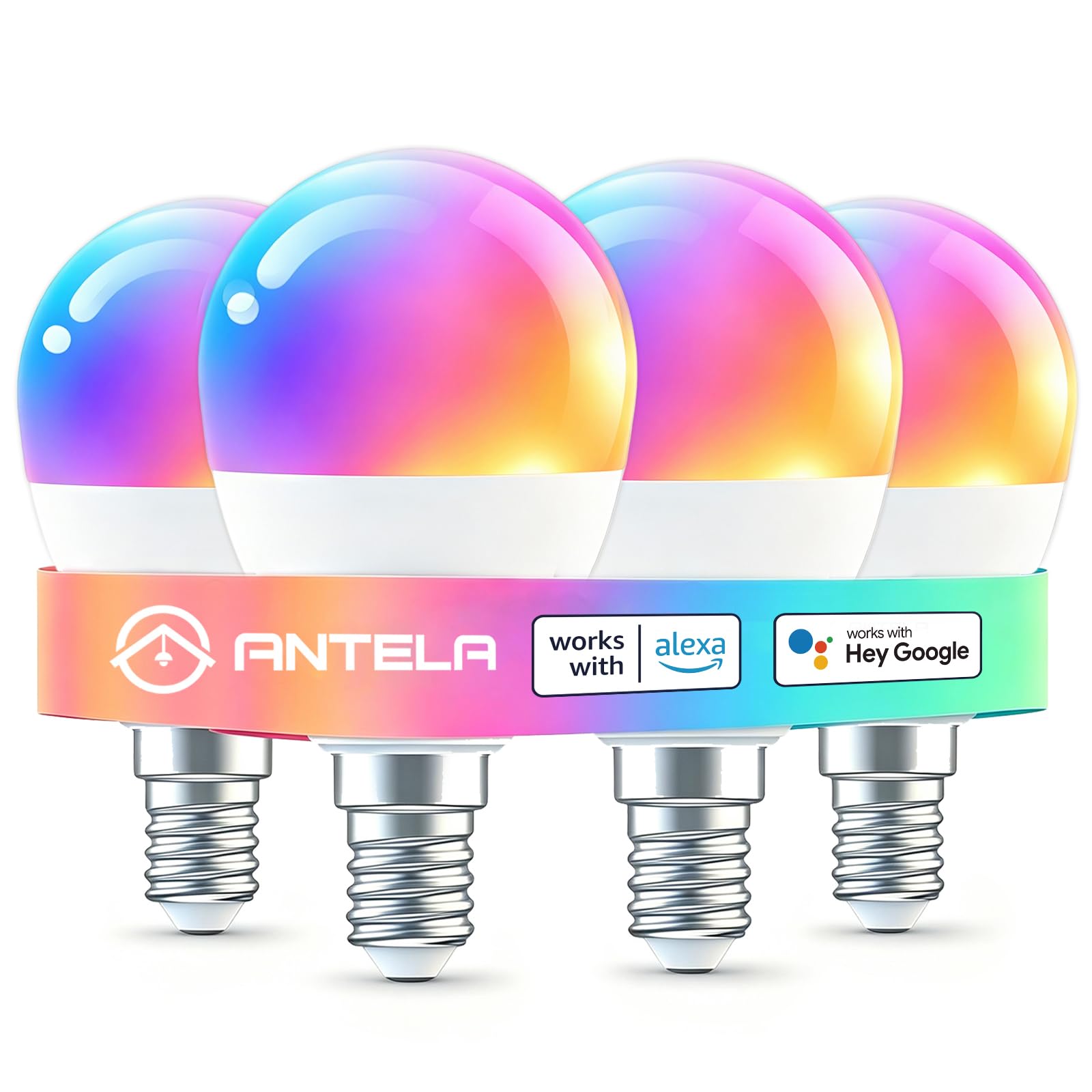 ANTELA Lampadina Alexa E14 4.5W Smart Bulb Wifi LED G45