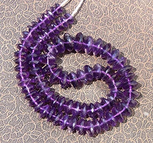 Améthyste d'Afrique perles rondelles facettées 8x13mm pour création de bijoux DIY