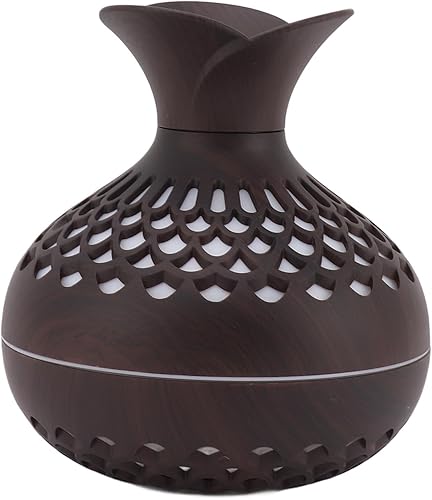 Humidificador de aroma alimentado por USB de 10.1 fl oz, funcionamiento silencioso, diseño de grano de madera, portátil para oficinas y dormitorios