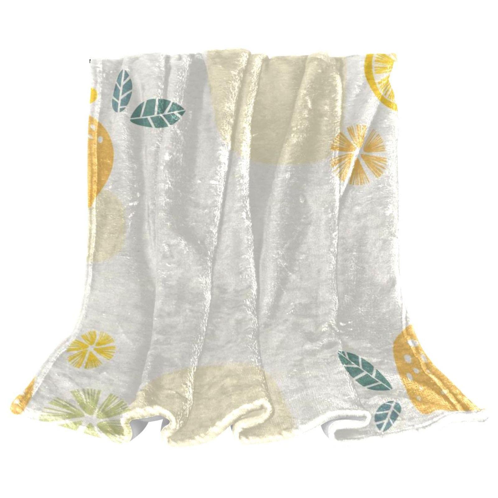 Couverture polaire haut de gamme Lemon Leaf plaid en peluche