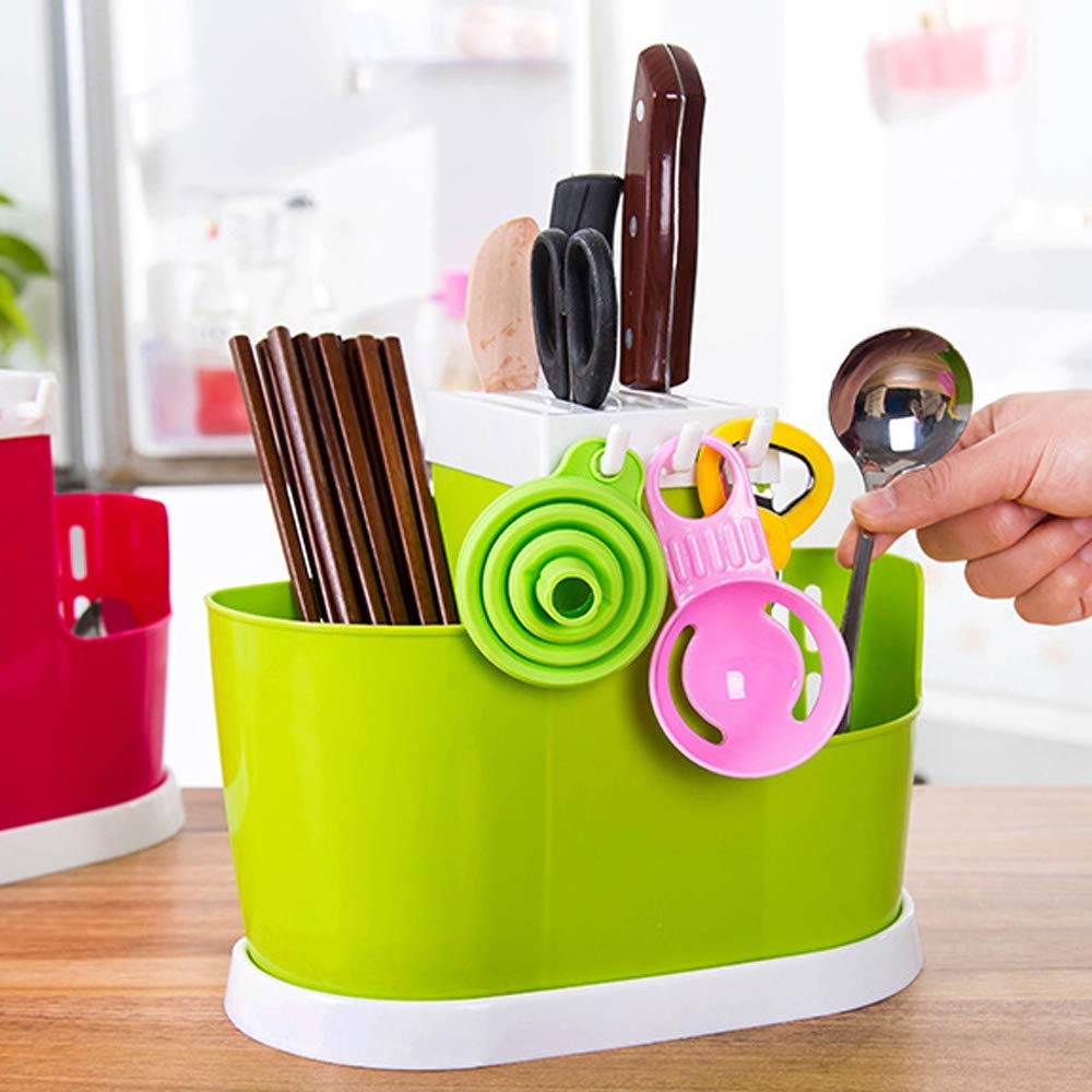 Bloc de rangement pour couteaux de cuisine, support pour couteaux uniquement, boîte multifonction pour ustensiles (cuillères, baguettes, fourchettes), rangement pour couverts, support en plastiqu