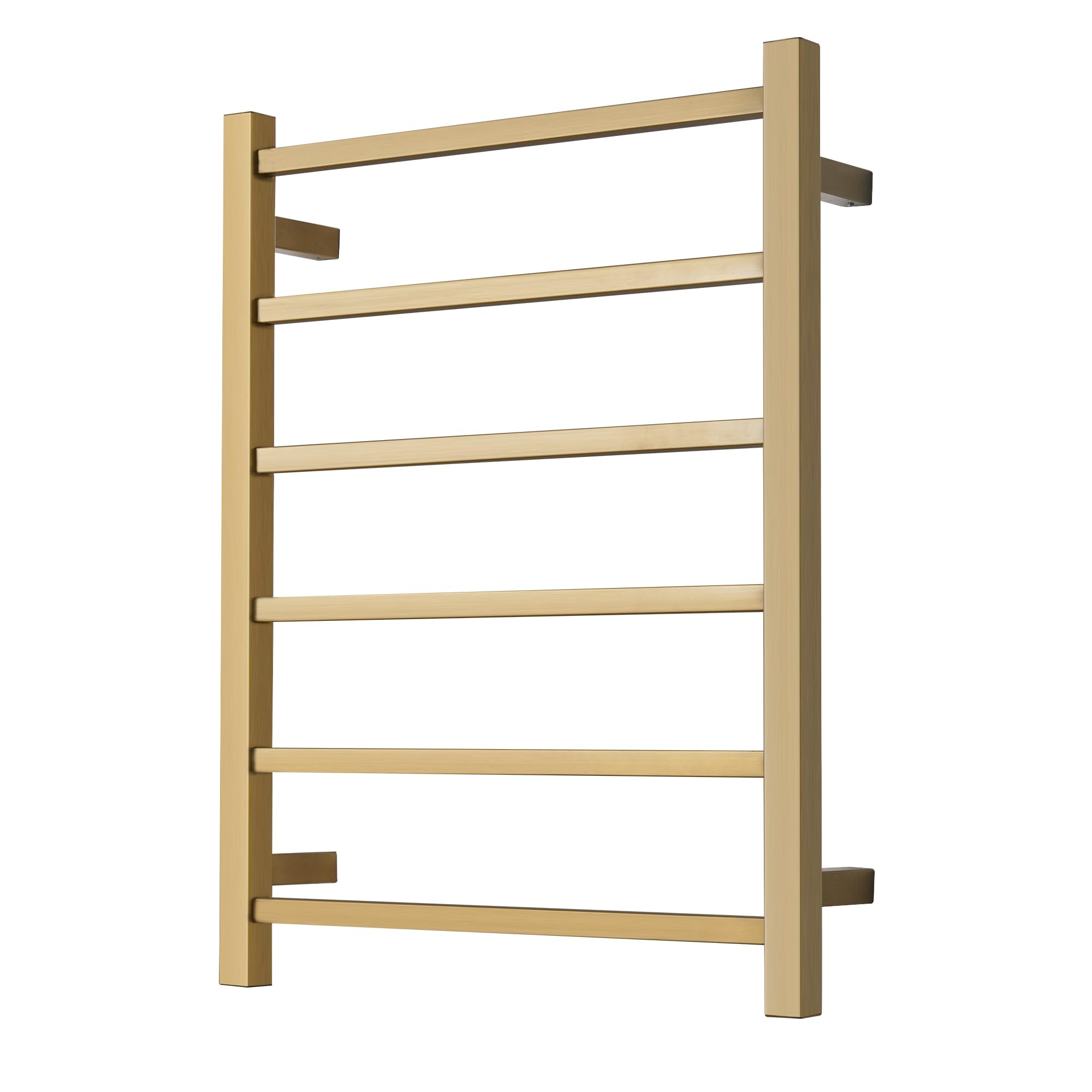 Toallero térmico de acero inoxidable de 80 W, montaje en pared, 6 soportes, radiador de baño, pulido, 69,8 x 54,8 x 5,5 cm