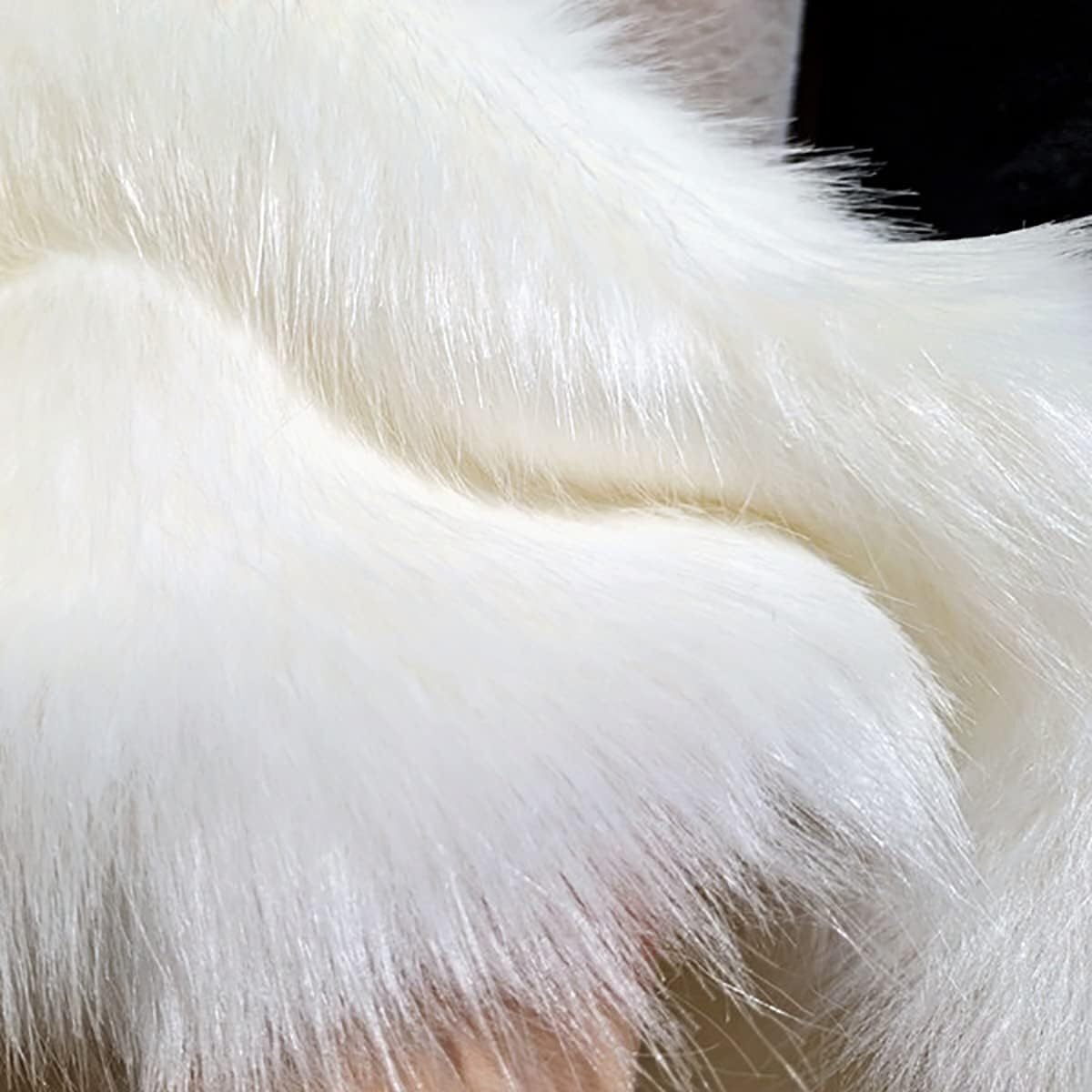 Białe luksusowe pluszowe sztuczne futro do dekoracji choinki Cosplay DIY rekwizyty do rękodzieła Dekoracja kostiumów Dekoracja wnętrz Wąsy gnomów(180x40cm)