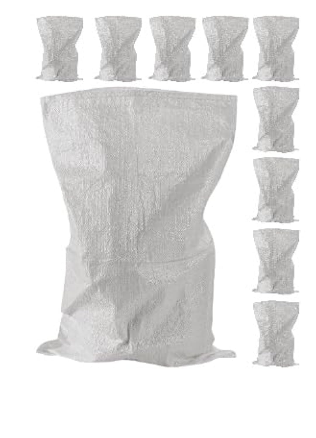 A&A Supplies Uk White - 10 X Large Woven Rubble Builder Rubbish Bags 60 X 100 Cm Sacks - Strong Builders Garden Waste Bag - Heavy Duty Polypropylene Pp Diy Jumbo Sack 24.5 X 39" Inches (10)