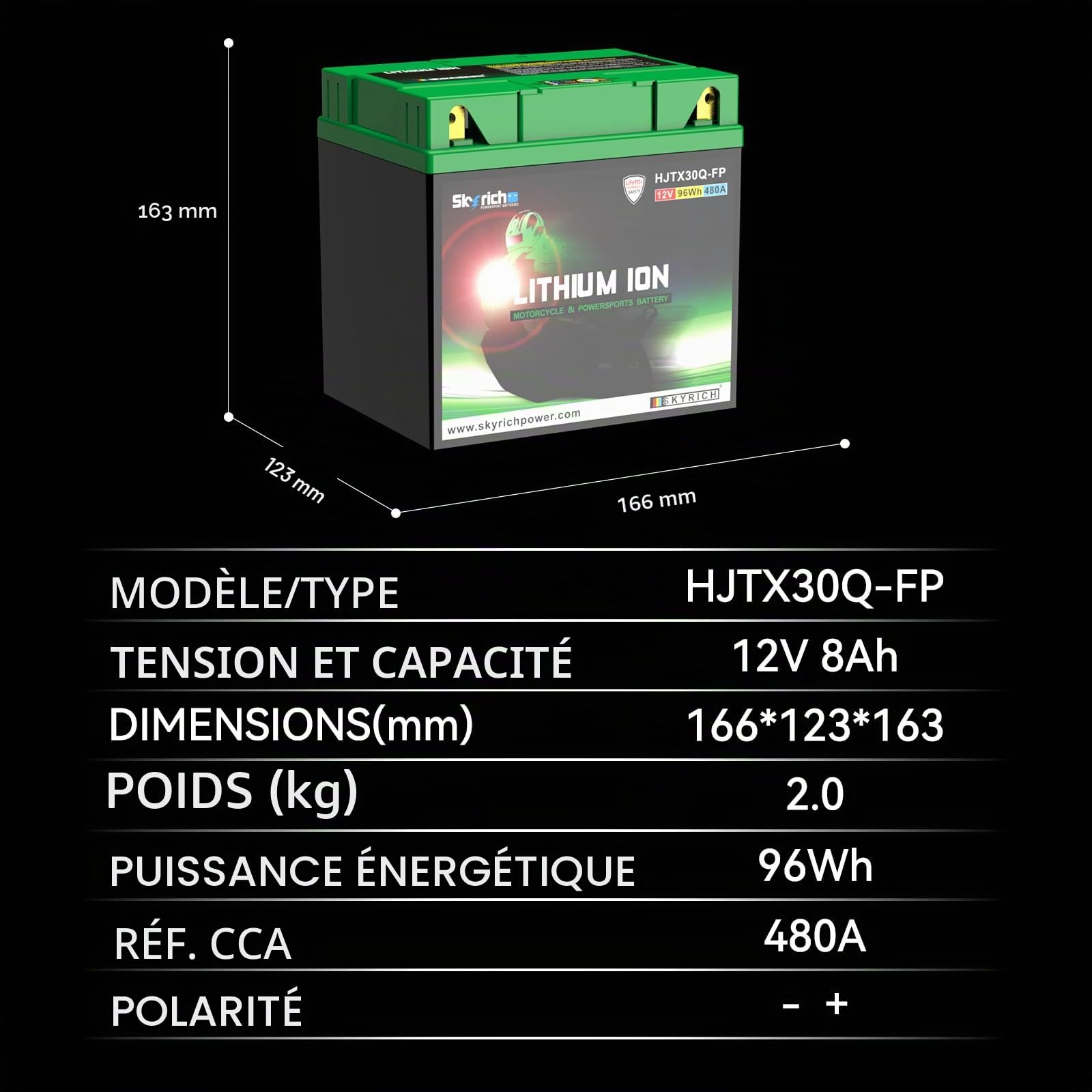 Batterie Skyrich Lithium HJTX30Q-FP