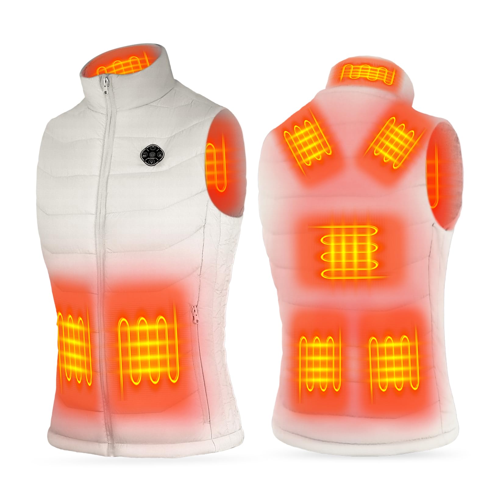 KOVNLO Heated Vest Women, Electric Warming Heated Jackets, (Battery Pack Not Included) Smart Controller With Lights-out