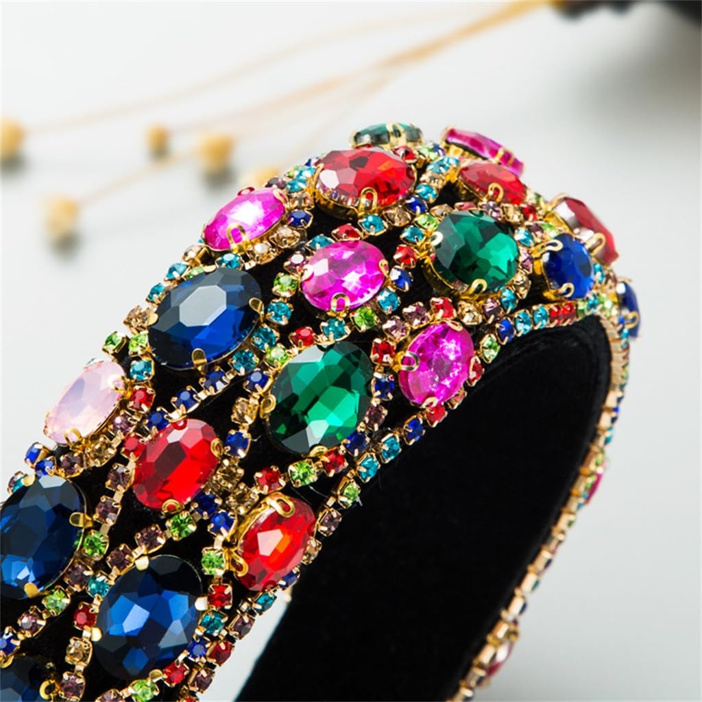 Fasce per capelli per le donne BKSYOFU Fasce per capelli Barocco Diamante Encrusted Catena Accessori per capelli Alta Cranio Top Jewelry