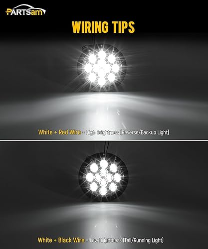 Miniatura 10 de Partsam - Luces traseras ledes redondas para remolque (4 pulgadas), Rojo