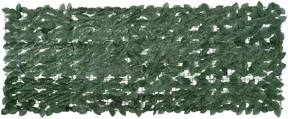 Balcony Privacy Screen, 157.5 x 29.5 in Artificial Hedge Fence, Dark Green Leaf Privacy Shield for Patio, Deck, Garden, and Outdoor Backyard Windscreen