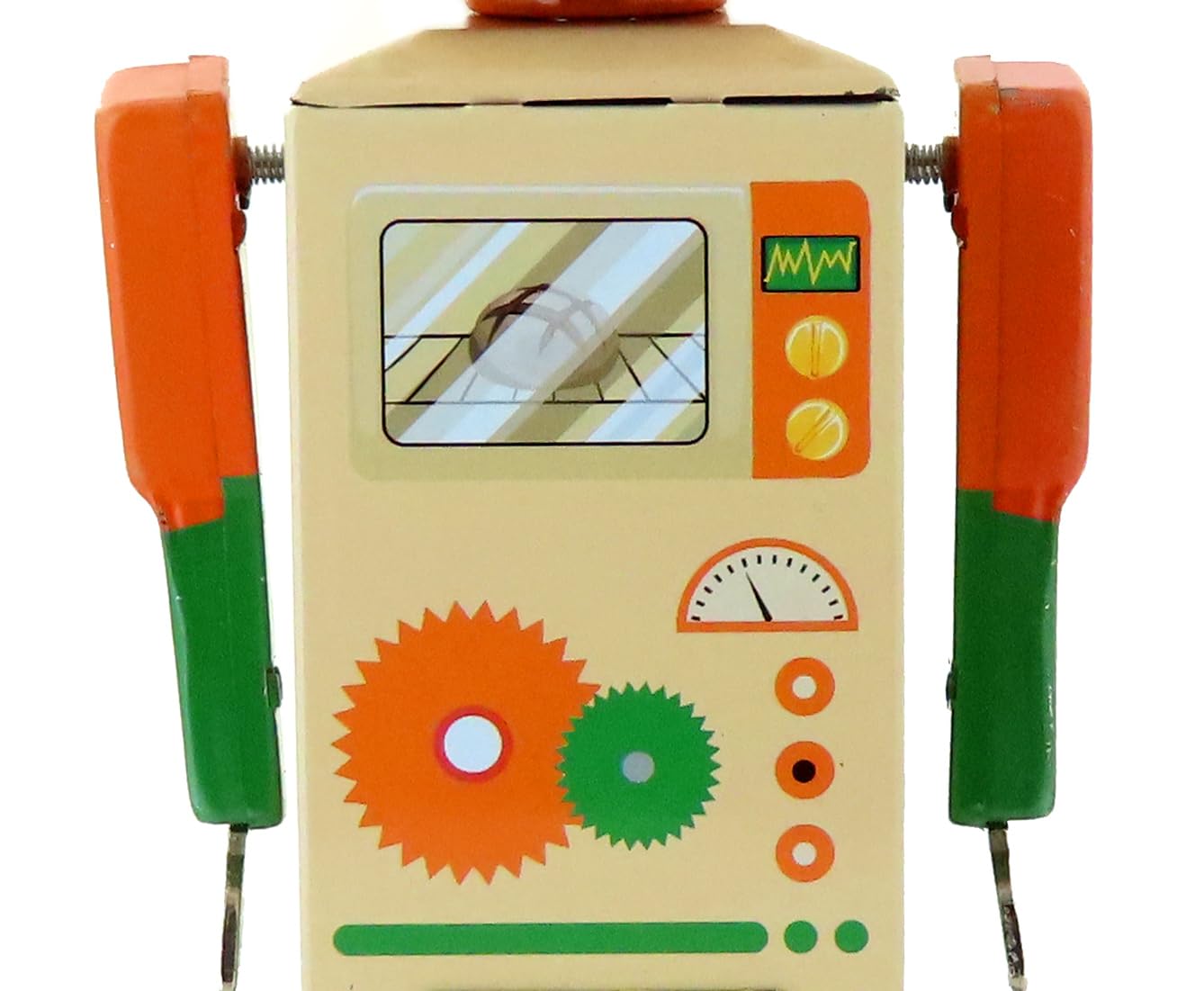 Giocattolo Meccanico di Metallo - Robot Meccanico Baker Bot di Latta cromolitografata - Oggetto da Collezione Vintage per Soli Adulti