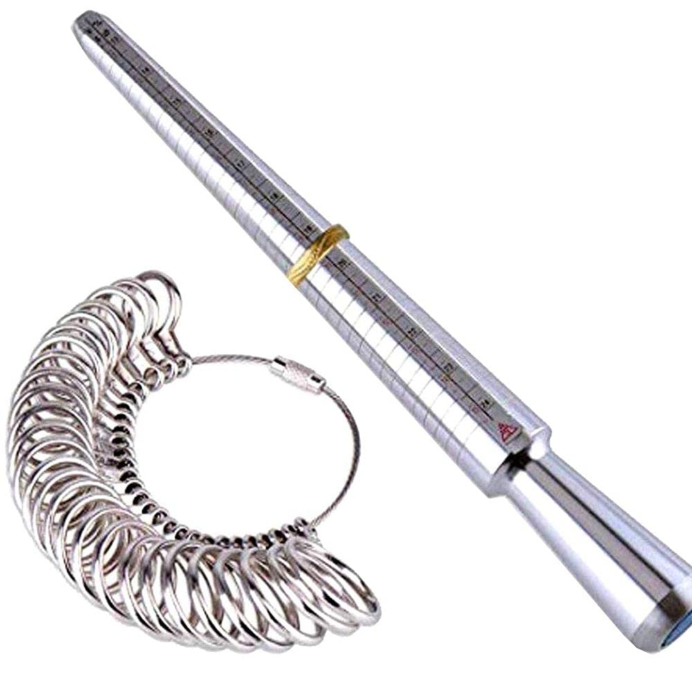 DIY DIYC-14050 Crafts Ring Sizer Mandrel Ring Sizer Guage Set & Jewelry Polishing Cloth (Pack of 4 Pcs, Design No # 2)