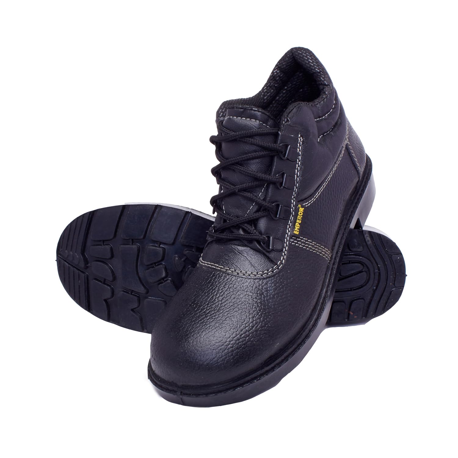 EMPEROR Rex : Black Safety Shoes for Men - Genuine Leather, Steel Toe, Anti-Skid, Abrasion Resistant (Size 7) (Set of 1) (B075S8ZJ8V) Amazon Price History, Amazon Price Tracker