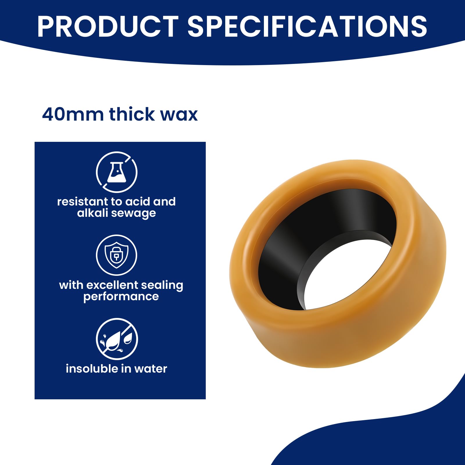 Toilet Flange Repair Kit, Universal For 4in And 5in Pipe, Black Silicone And ABS, 6.8x3.8x2.7x4.2in, Easy Installation