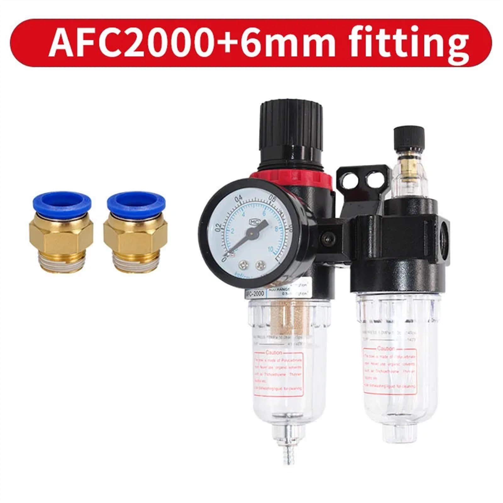 AFC2000 1/4 sprężarka powietrza separator oleju i wody filtr regulacyjny pułapka zawór redukcyjny ciśnienia do aerografu (AFC-PC6-02)