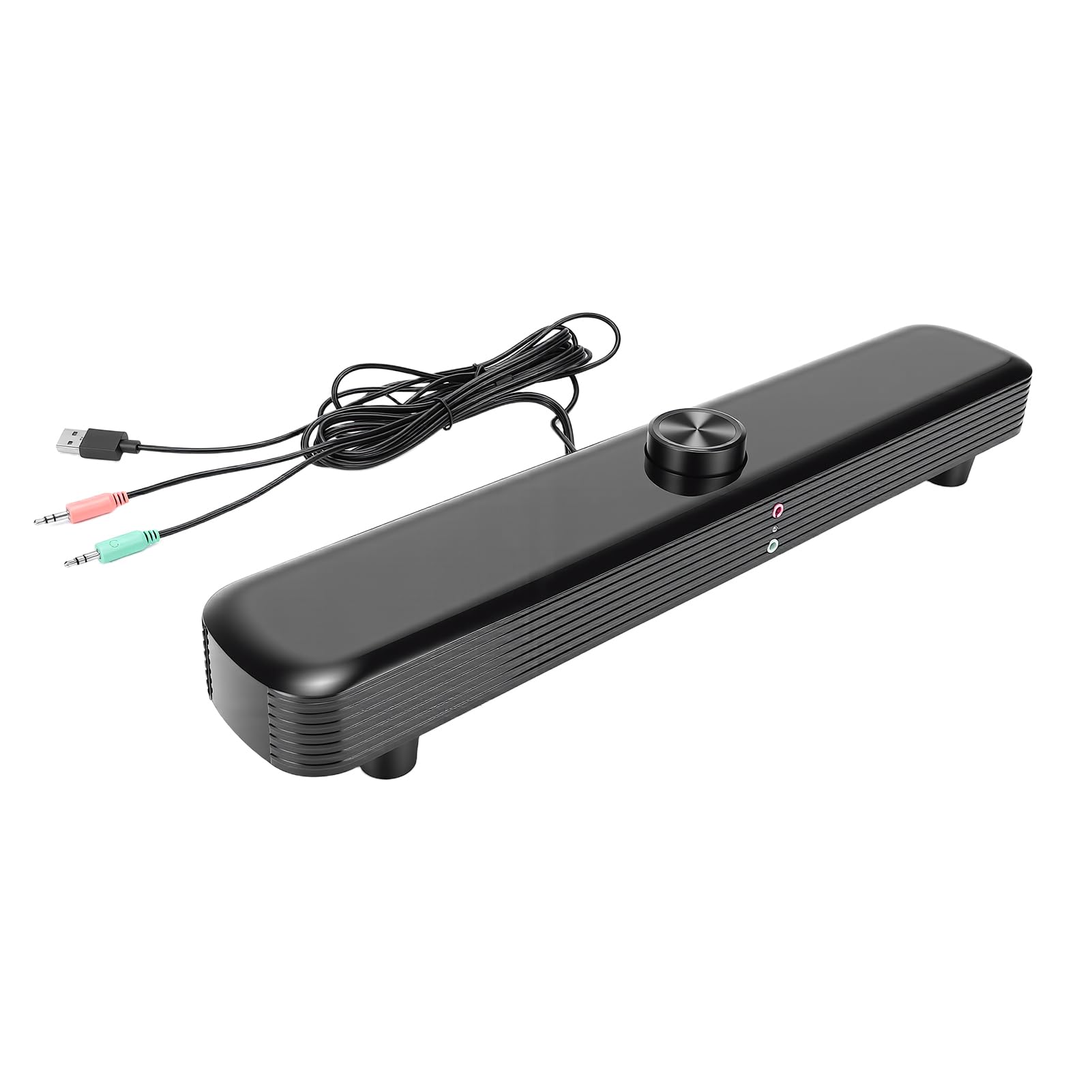 Altoparlanti per Computer per PC Desktop, Altoparlante per Computer Portatile USB con Audio Stereo 3D con Luce LED Respiratoria, Microfono, Soundbar per Ufficio, Casa e Giochi