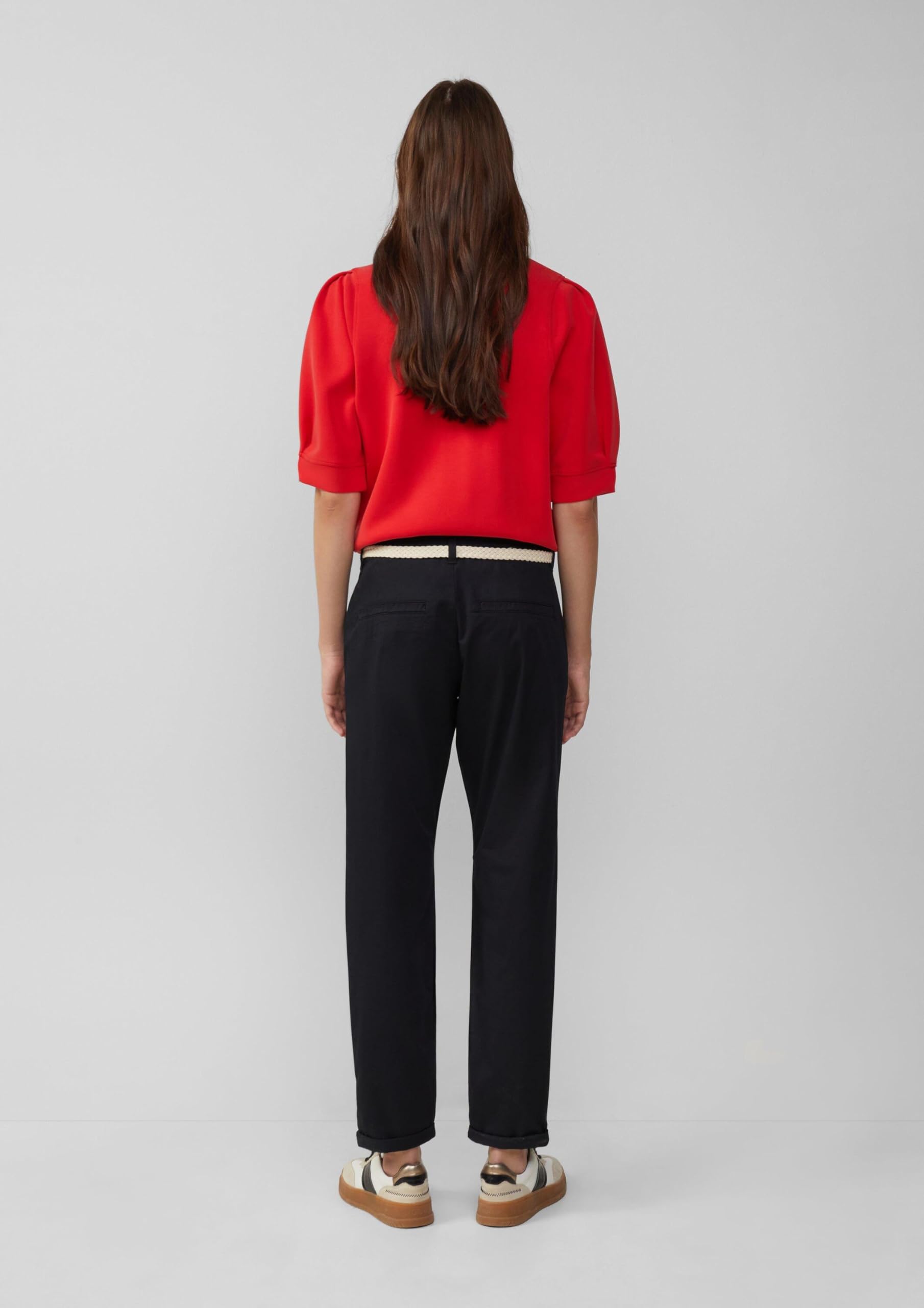 s.Oliver Chino mit geflochtenem Gürtel und Garment Dye