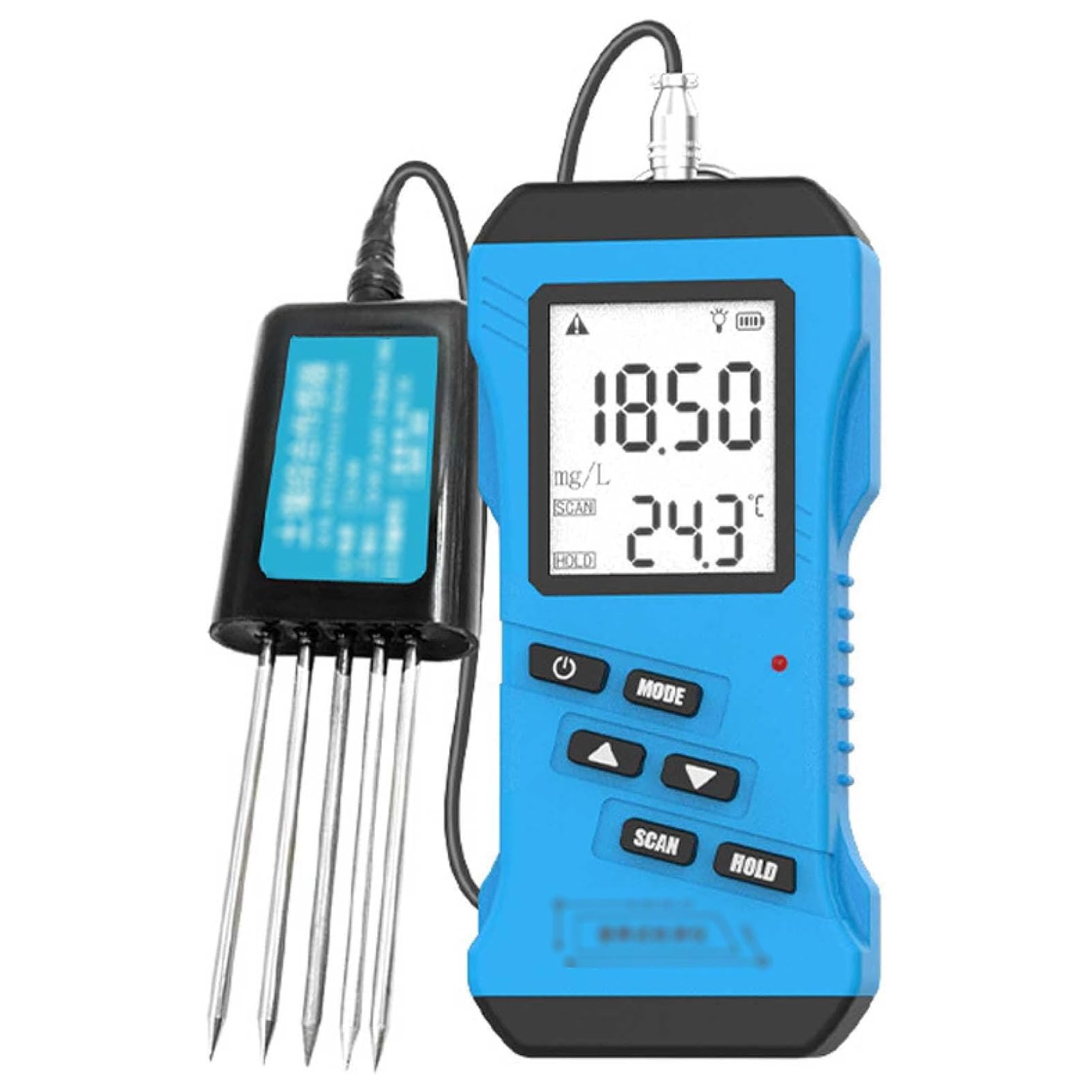 Medidor Digital de Suelo 7 En 1, Sensor de Alta Precisión Npk Ph EC Humedad Temperatura con Pantalla LCD para Jardinería y Agricultura