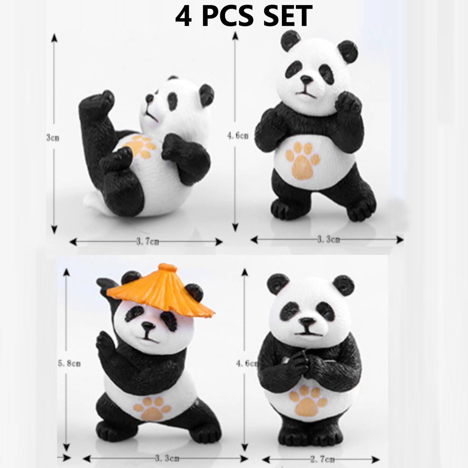 Amazon.co.jp: KARLOR ミニパンダフィギュア、4ピースパンダセット