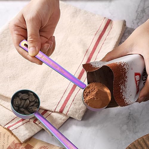 Miniatura 23 de 3 cucharas medidoras de café, cuchara de café de acero inoxidable, cucharada de mango largo para medir café, leche en polvo, frutas en polvo, té